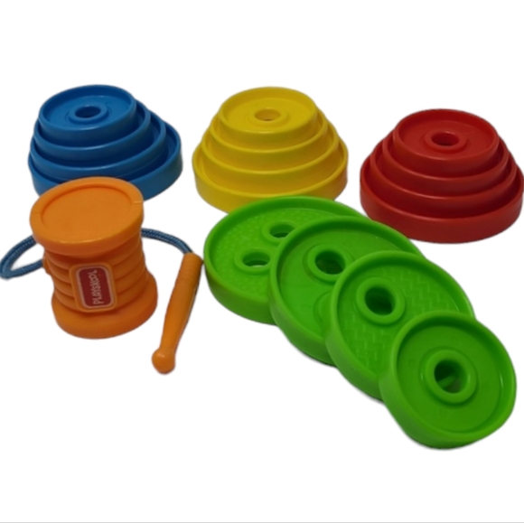 VINTAGE PLAYSKOOL THREAD SEWING BUTTON TODDLER LEARNING TOY - Picture 5 of 15